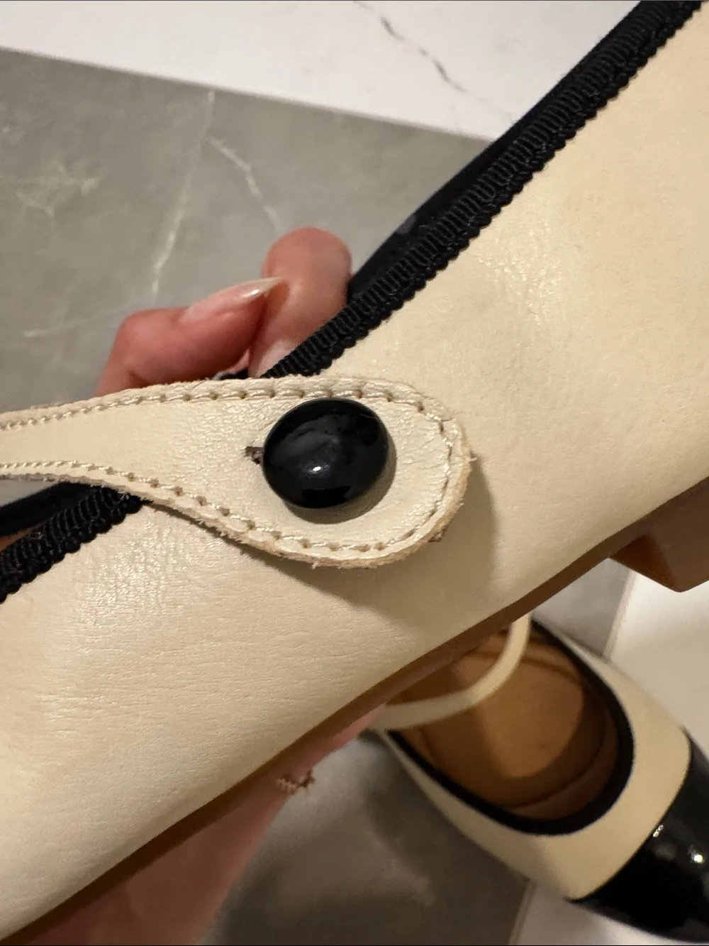 Born Two-Tone Black & Cream Mary Jane Flats